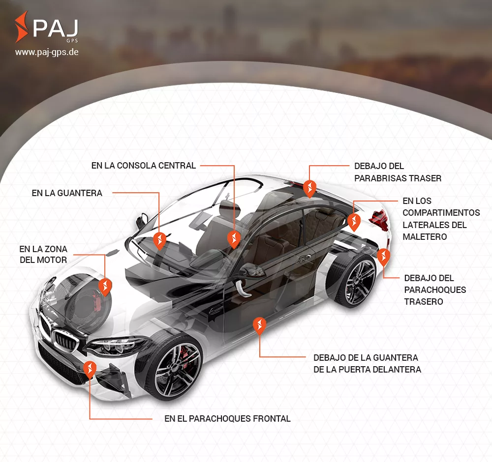¿Dónde puedo ocultar un localizador GPS en el coche?