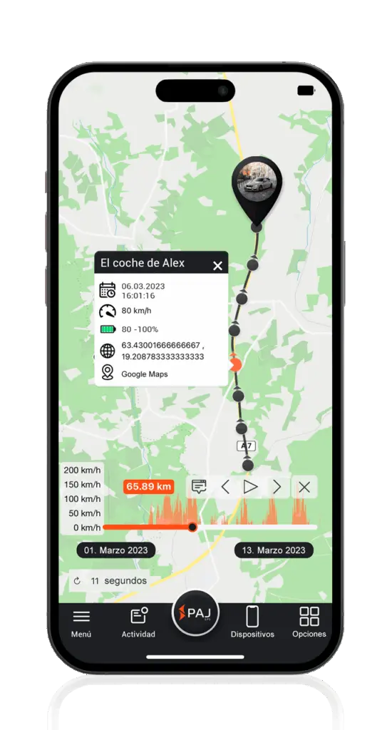 App Localizadores para coches Registro de rutas