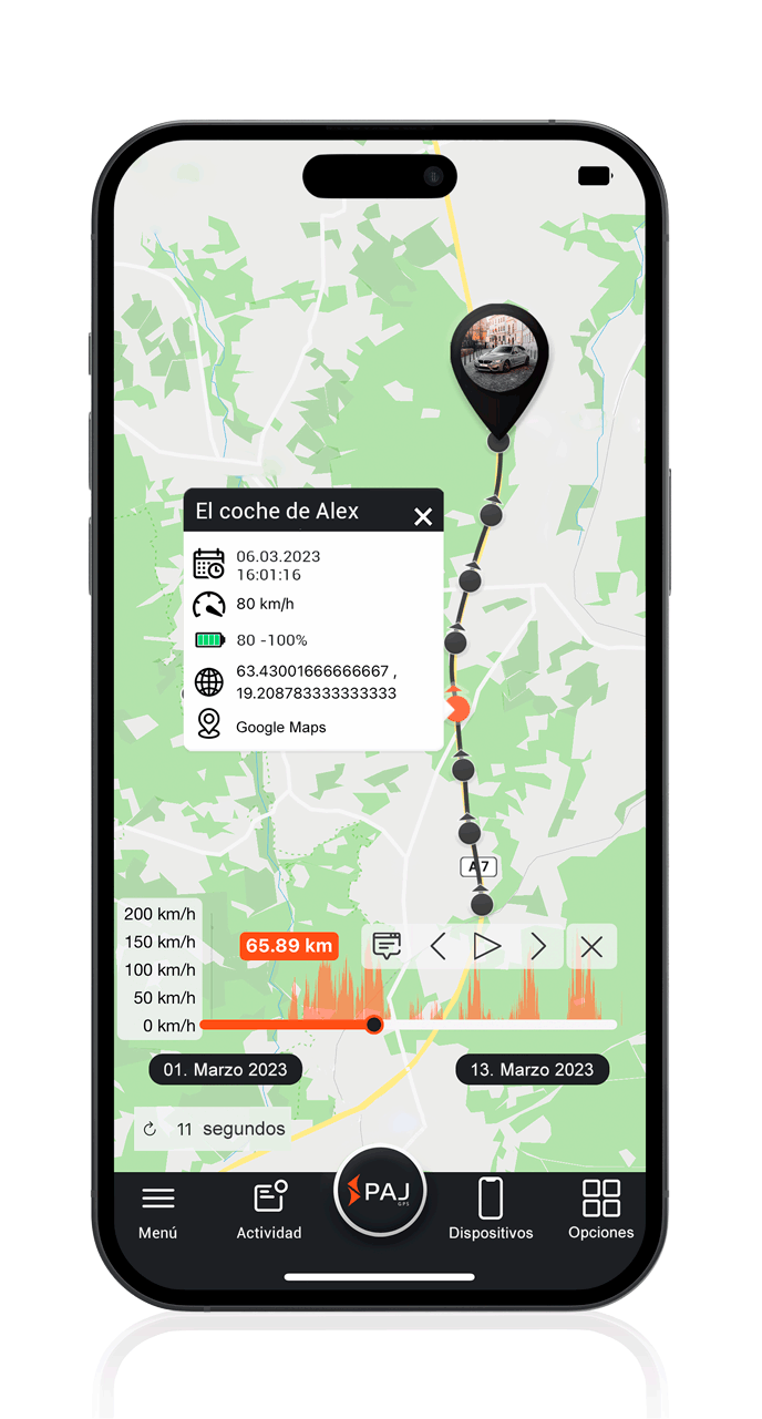 App Localizadores para coches Registro de rutas