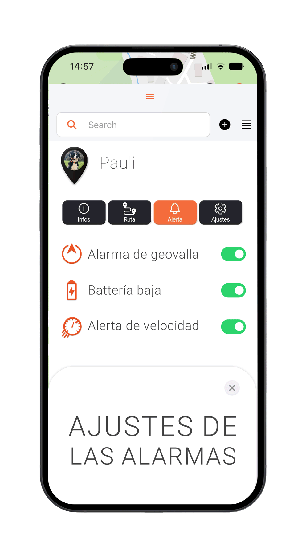 App Localizadores para perros Multiples alarmas