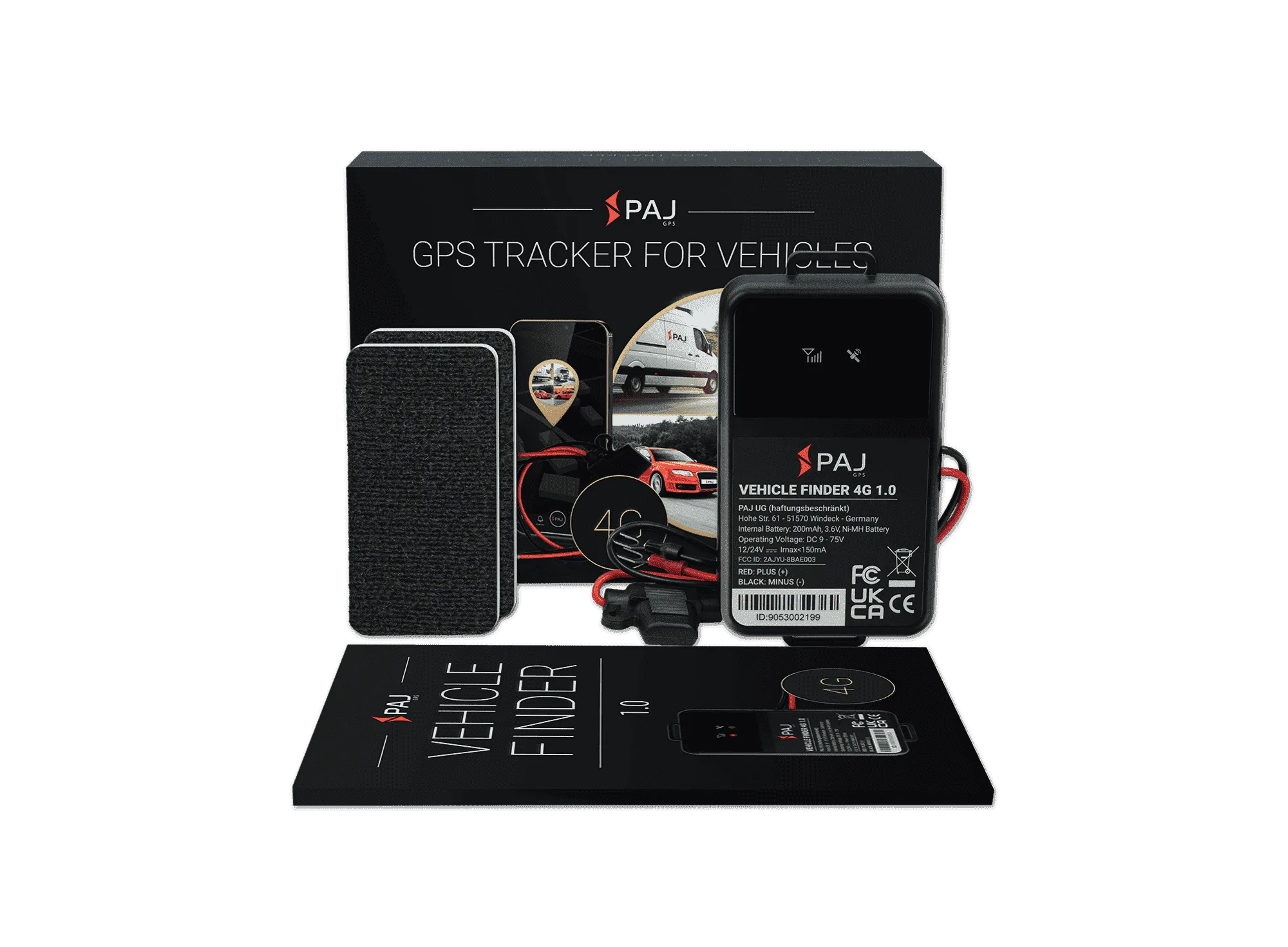 Contenido de la Caja VEHICLE Finder 4G 1.0 PAJ GPS Tracker