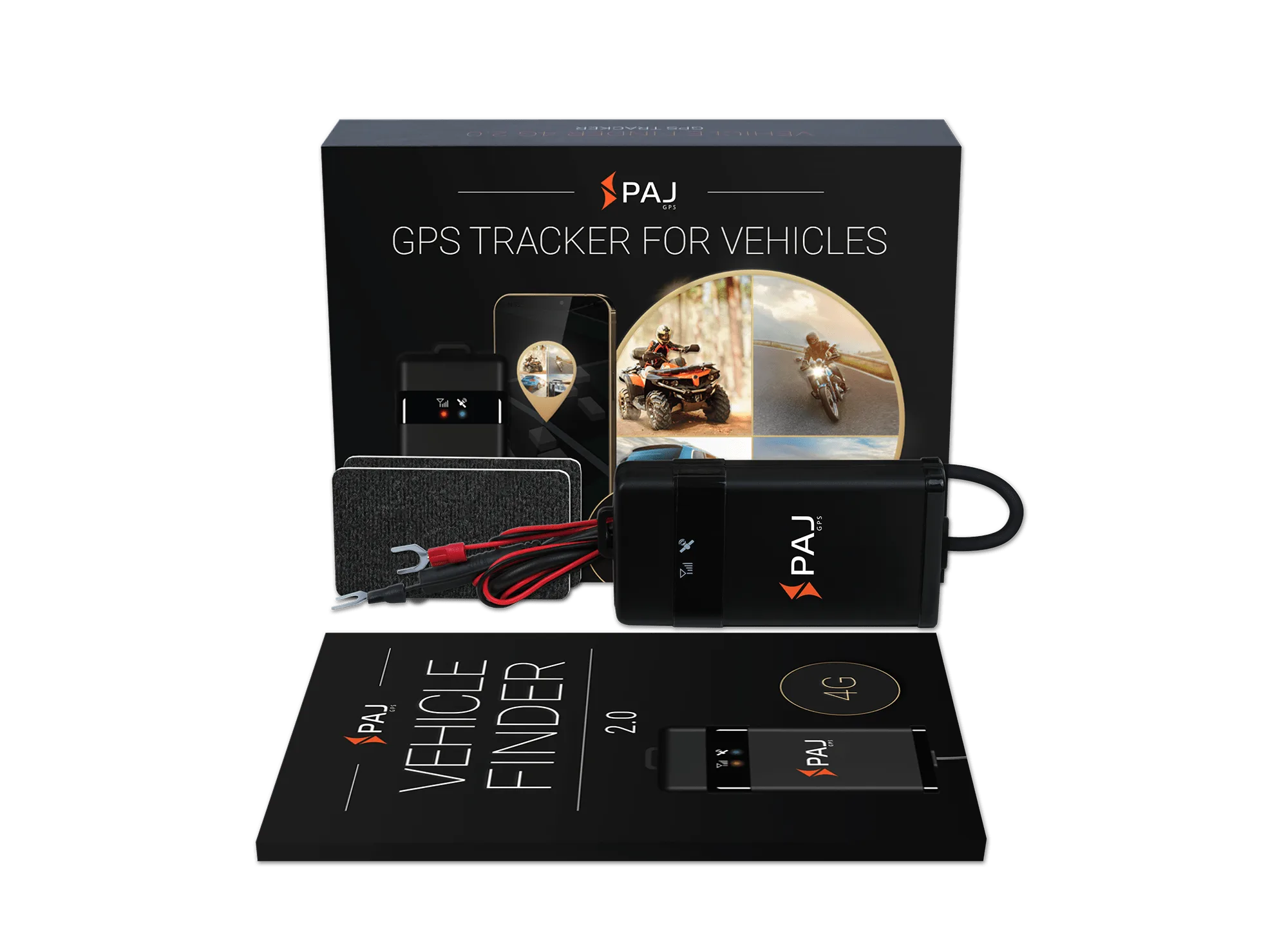 Contenido de la caja VEHICLE Finder 4G 2.0 PAJ GPS Tracker