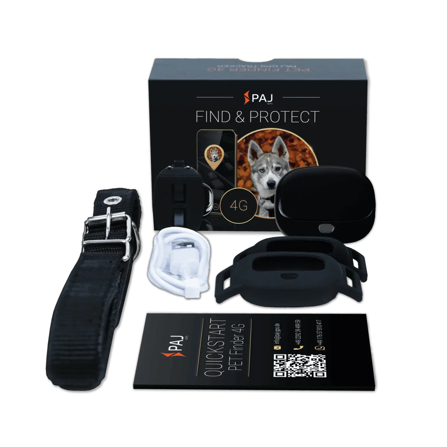 Volumen de suministro PET Finder 4G negro PAJ GPS Tracker