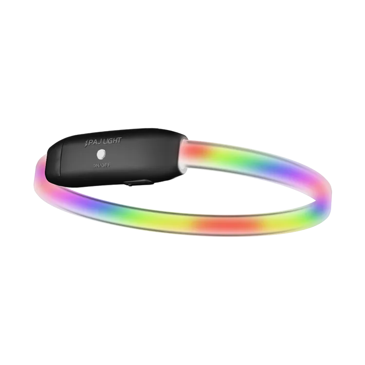 PAJ LIGHT negro: PAJ GPS Multicolor LED collar para perros