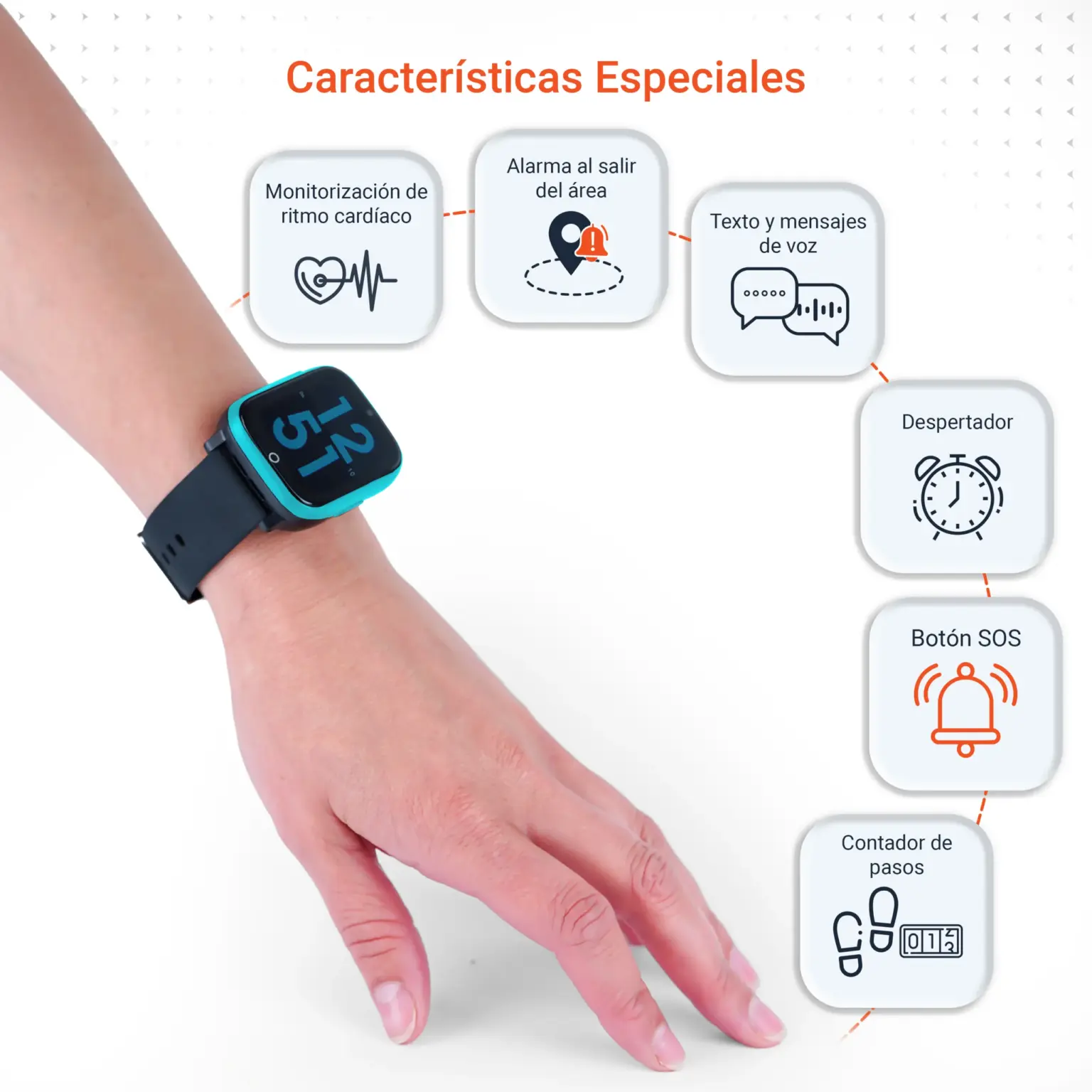 Propiedades PAJ SMARTWATCH Finder 4G azul claro Localizador GPS