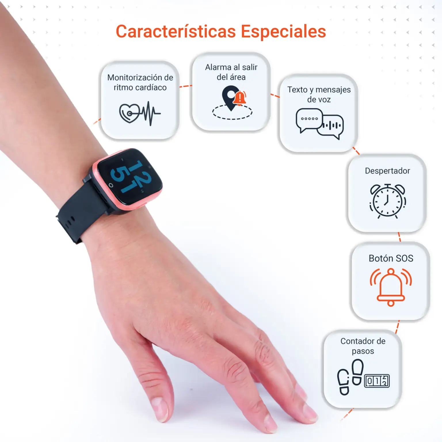 Propiedades PAJ SMARTWATCH Finder 4G rosa Localizador GPS