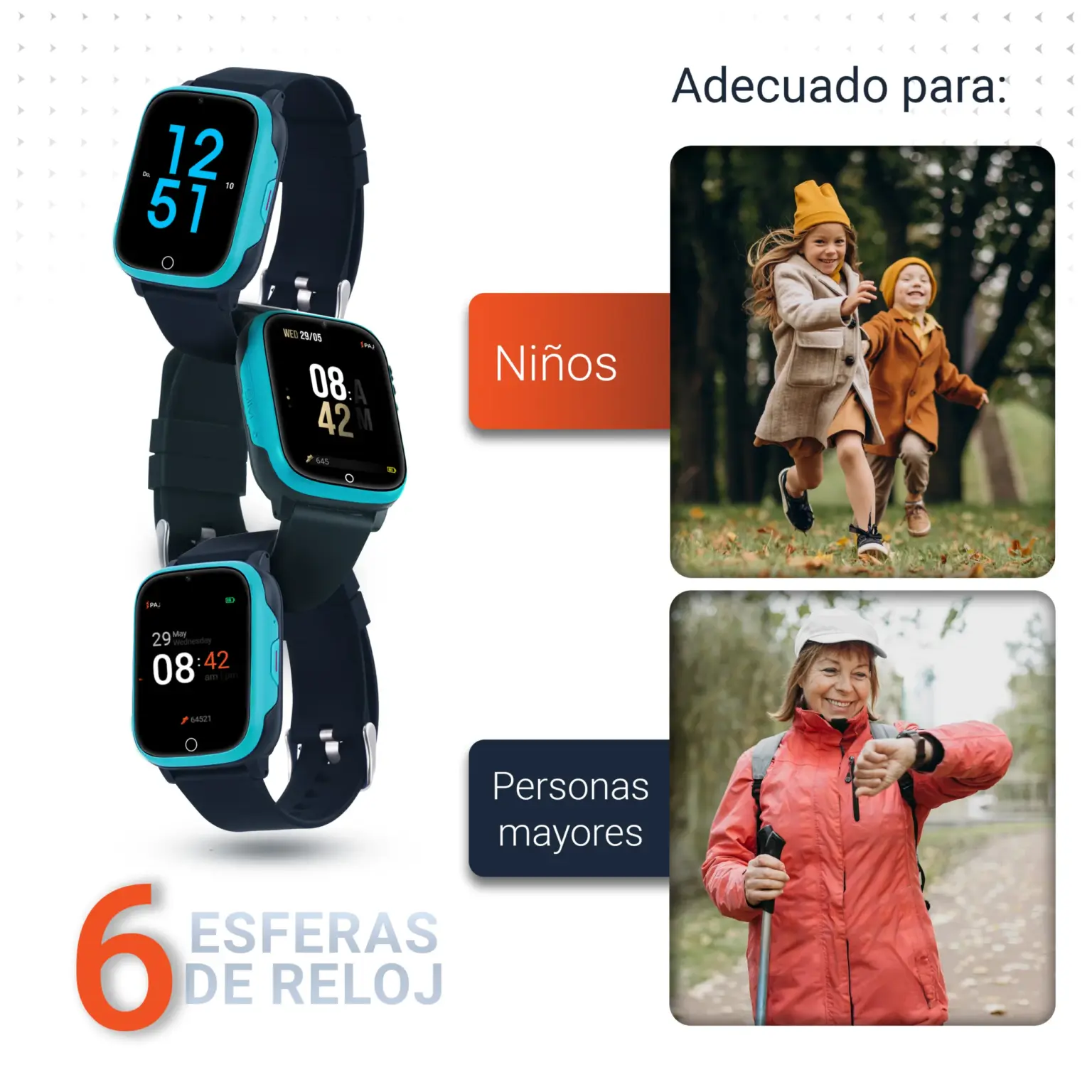 Aplicacions PAJ SMARTWATCH Finder 4G azul claro Localizador GPS