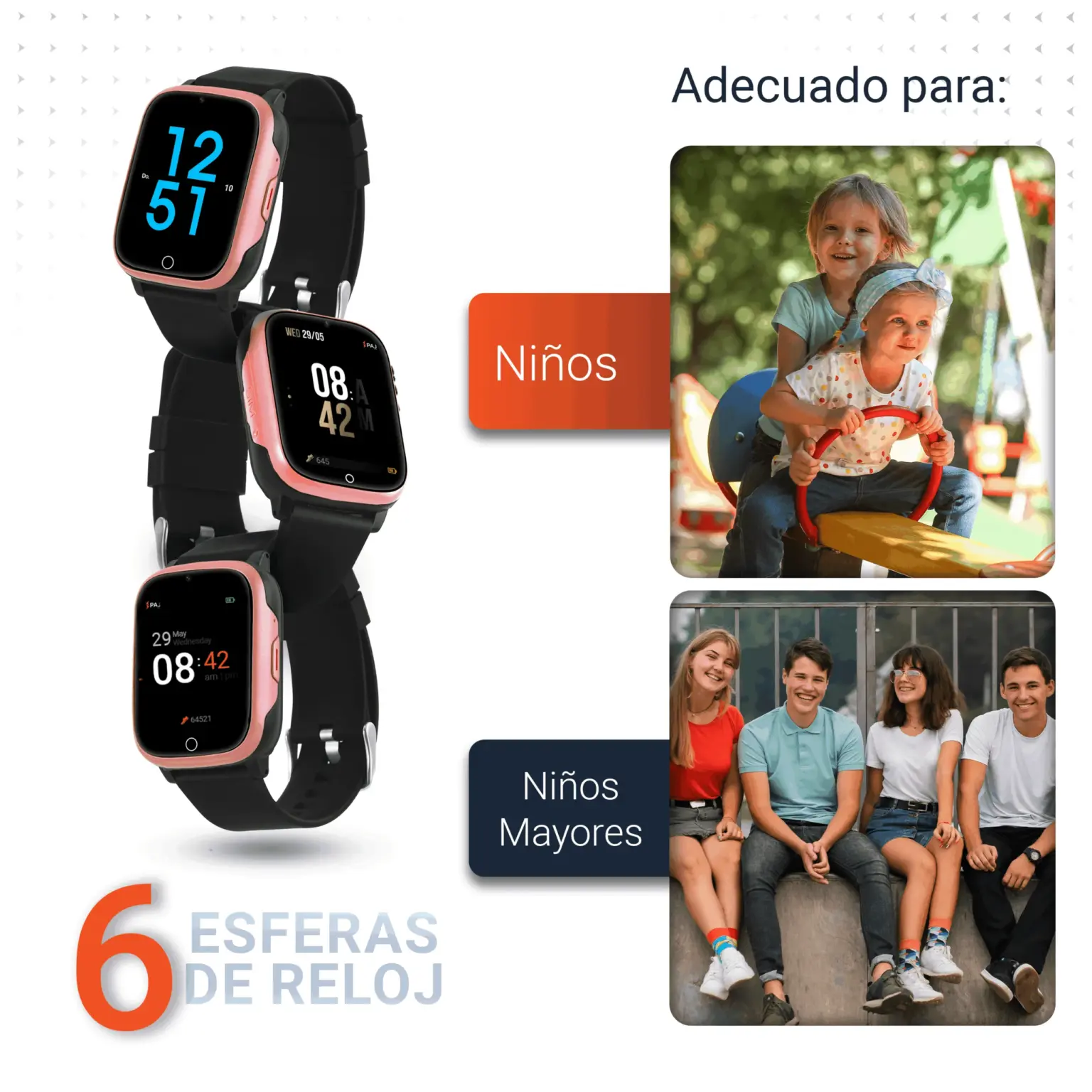 Aplicacions PAJ SMARTWATCH Finder 4G rosa Localizador GPS