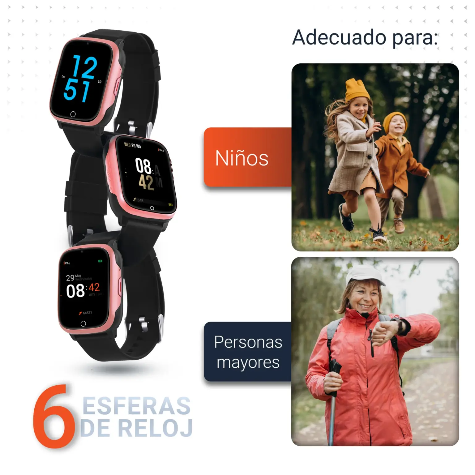 Aplicacions PAJ SMARTWATCH Finder 4G rosa Localizador GPS