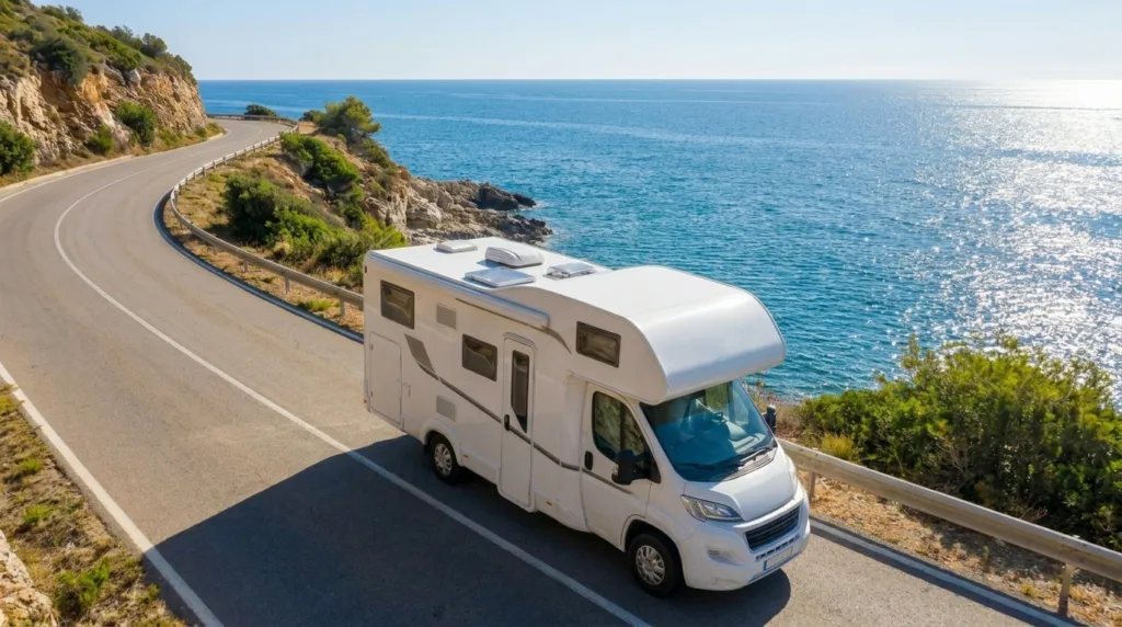 Imagen de una autocaravana con el nuevo solar Finder de PAJ